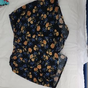 Floral blue skort high waisted